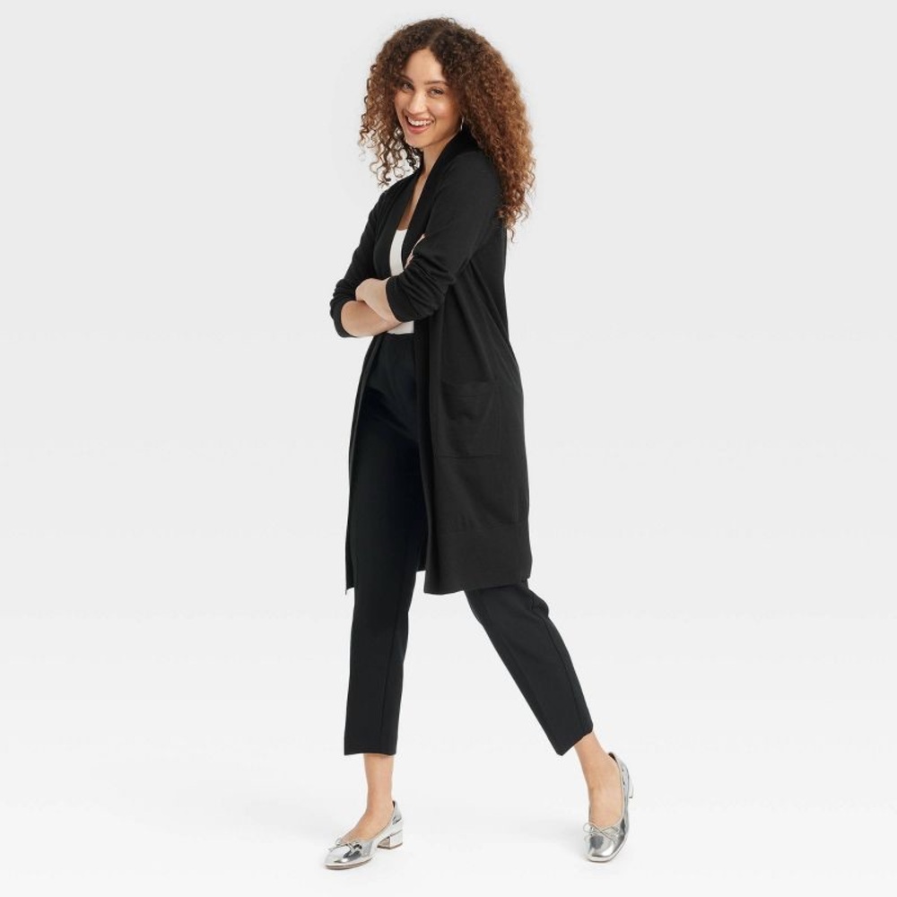a new day Long Duster Cardigan in Black Women’s Size XL - Picture 3 of 8
